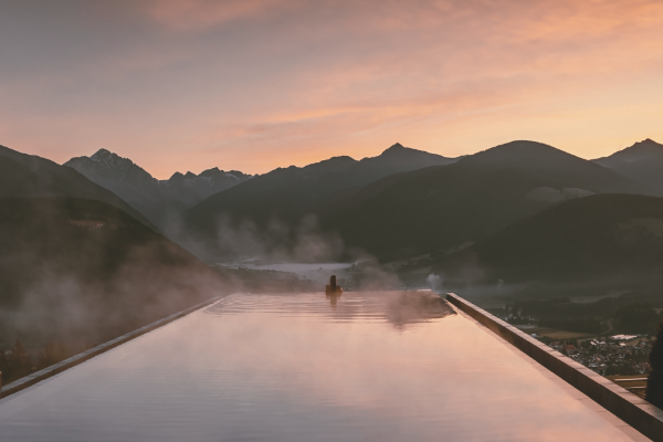 Resort pool in the Dolomites
