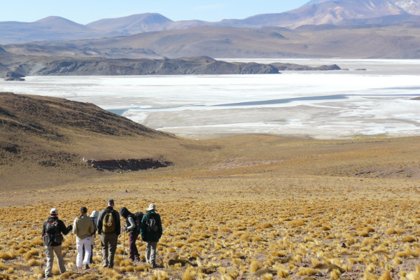 Hikers in Atacama Desert