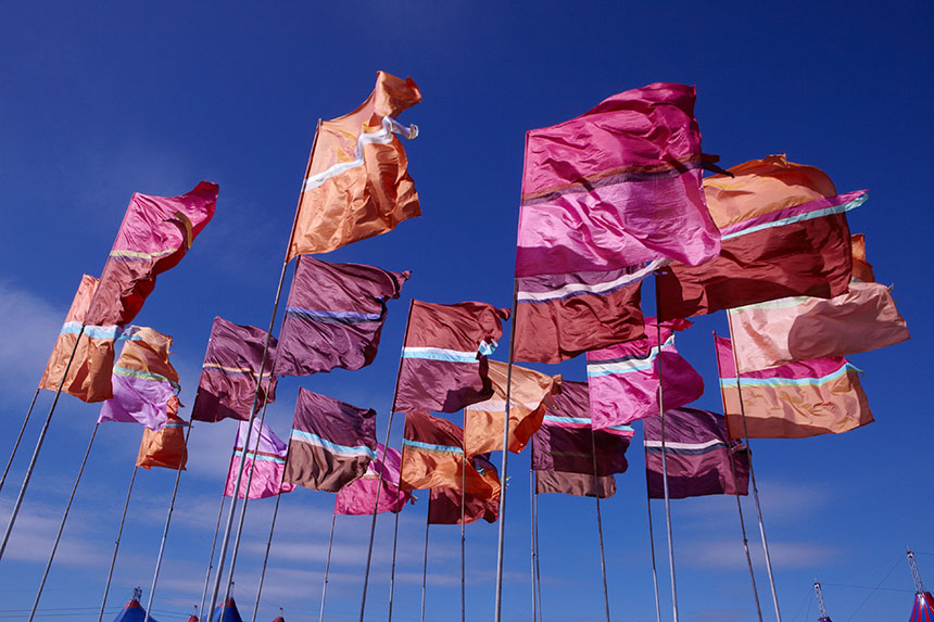 Festival flags at Glastonbury Festival