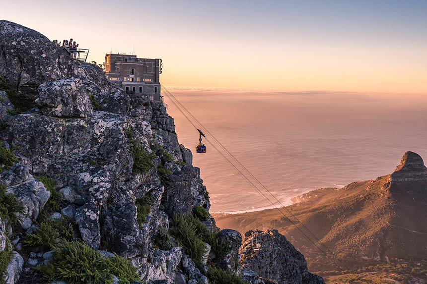 Table Mountain at sunset, Cape Town