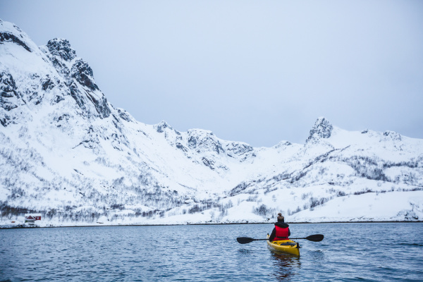 Kayaking along a Norwegian Fjord